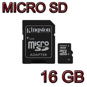 Memoria Micro Sd 16gb + Adaptador Sd Kingston Clase 4