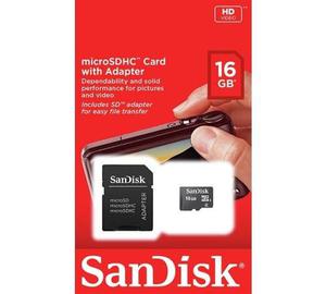Memoria Micro Sd Hc Sandisk 16gb Cl 4 C/adaptador Original