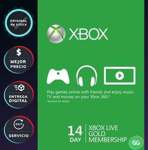 Xbox Live Gold 14 Días Región Libre Código[xbox One/360]