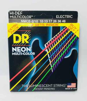 Dr Cuerdas Neon Multi Color 2 Sets Guitarra Electrica