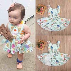 Moda Para Bebe Hermoso Vestido Casual Niña Estampado