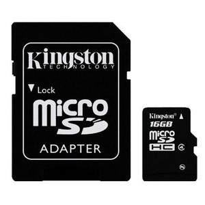 Memoria Micro Sd 16gb + Adaptador Sd Kingston Clase 4