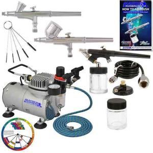 Master Airbrush Professional 3 Airbrush Kit With Compressor