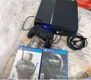 Ps4 500 Gb + The Witcher: Wild Hunt + Mass Effect: Andromeda