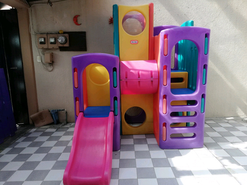 resbaladilla y columpio little tikes