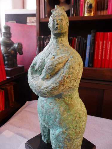 Escultura De Bronce Heriberto Juarez Mujer Original Con Base