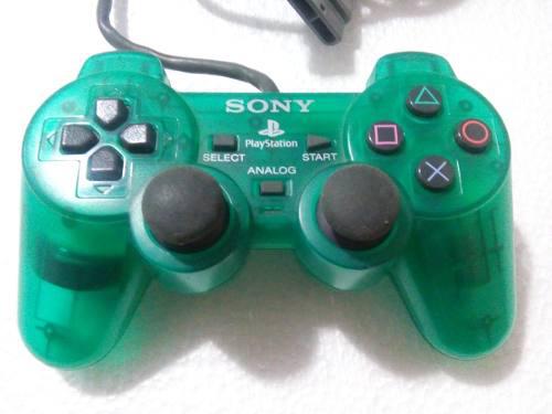 Control Ps2 Verde Transparente Playstation 2 Clear Green