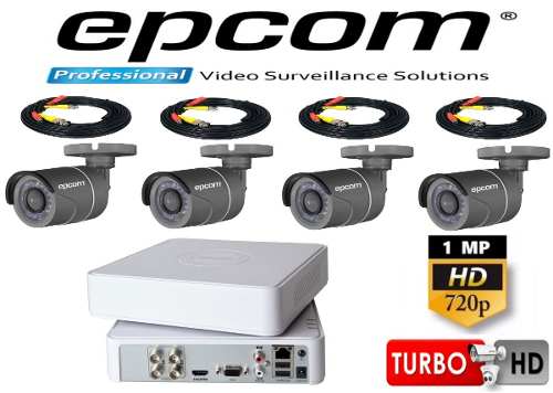Kit Video Vigilancia 4 Cámaras Hd 720p / 1mp Epcom