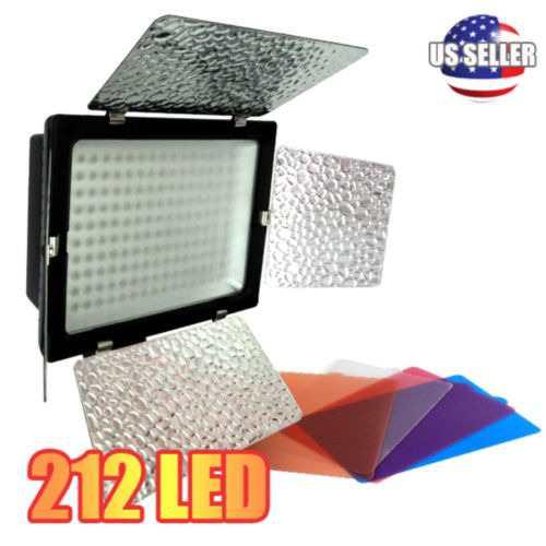 Lámpara De Luz De Video Pro Hd-212-led Para Videocámara C