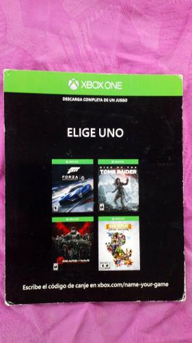 Xbox One Codigo Descarga Elige Uno Gears Tomb Forza Rare