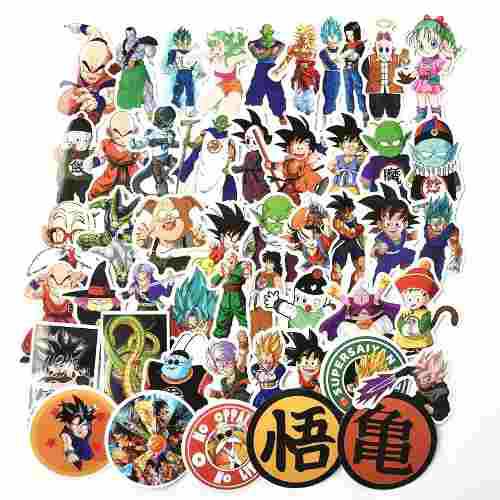 Set Calcomania 50 Stickers Dragon Ball Z Goku Frezzer Vegeta