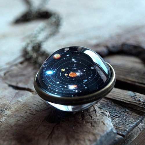 Collar Galaxia Espacio Sistema Solar + Caja + Envio Gratis