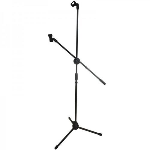 Pedestal Atril Base Stand 2 Microfonos Profesional Con Boom