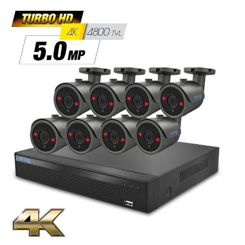 Kit 8 Camaras Video Vigilancia 5.0mp Dvr 4k Disco gb 1tb