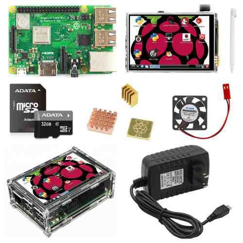 Raspberry Pi3 B Plus Case Pantalla 3.5 Ventilador Kit Pi 3b