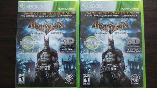 Batman Arkham Asylum Game Of The Year Xbox 360 Nuevo Sellado