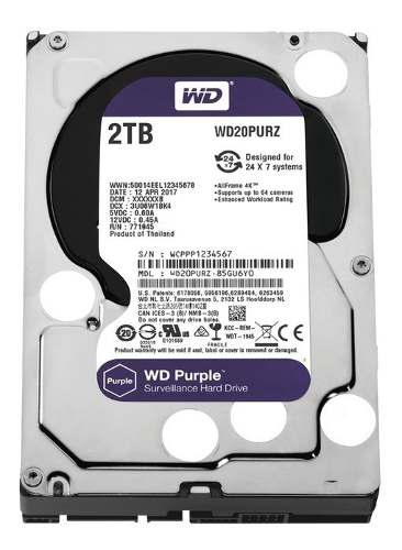 Disco Duro 2 Tb Purple Wd 2tb Videovigilancia 3.5 Western D