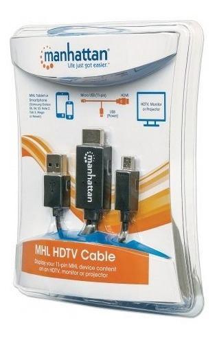 Cable Mhl De Micro Usb A Hdmi Con Usb Para Smartphone Fullhd