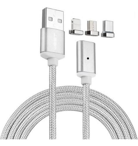 Cable Usb Magnetico 3 Puntas Micro Usb Tipo C V8 Type-c