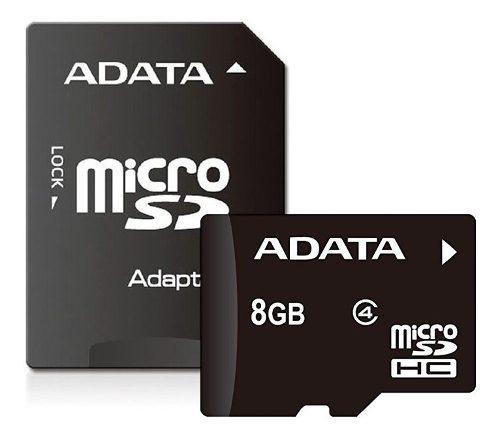 Memoria Adata Micro Sd Sdhc 8gb Clase 4 Incluye Adaptador Sd