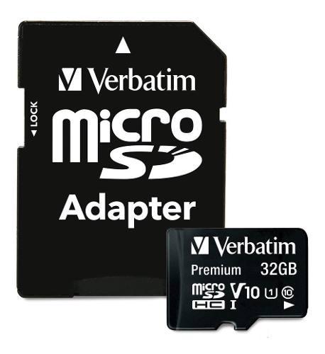 Tarjeta De Memoria Microsdhc Premium 32gb Verbatim Con Adapt