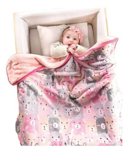 Cobertor Siberia Baby Ositas Niña Rosa Bebé Vianney