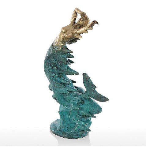 Tomfeel Mermaid Escultura De Bronce Dise?o Moderno Ocean