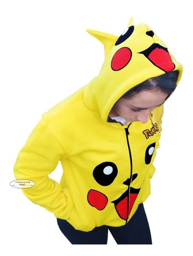 Pikachu Pokemon De Moda Sudadera Chamarra
