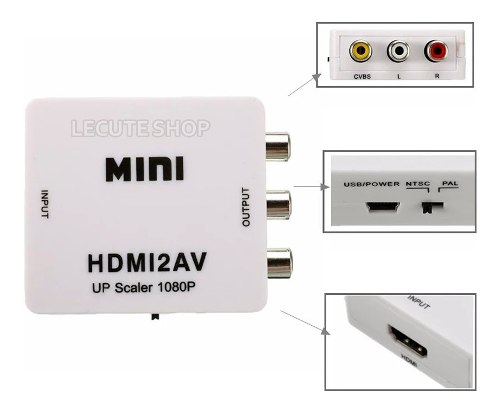 Convertidor Hdmi A Rca Av Audio Video Adaptador  X 