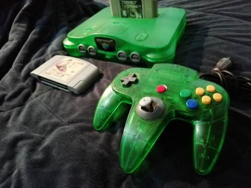 Nintendo 64 Verde Con Dos Juegos Y Su Control