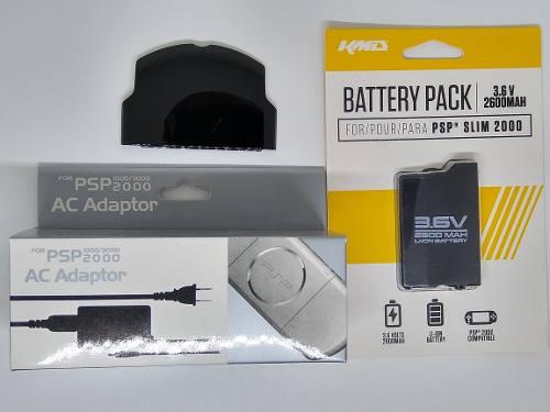 1 Batería Psp Slim + 1 Eliminador Psp 1 Tapa Batería Psp