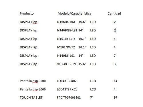 Pantallas Para Display Lap, Psp 3000, Psp 2000,touch Tablet