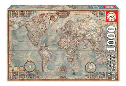 Mapamundi Mapa Mundo Miniatura Rompecabezas pz Educa
