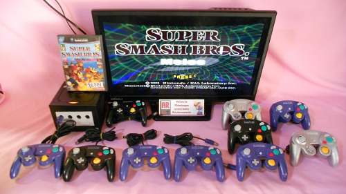 Super Smash Bros Melle Gamecube Con 3 Controles A Escoger