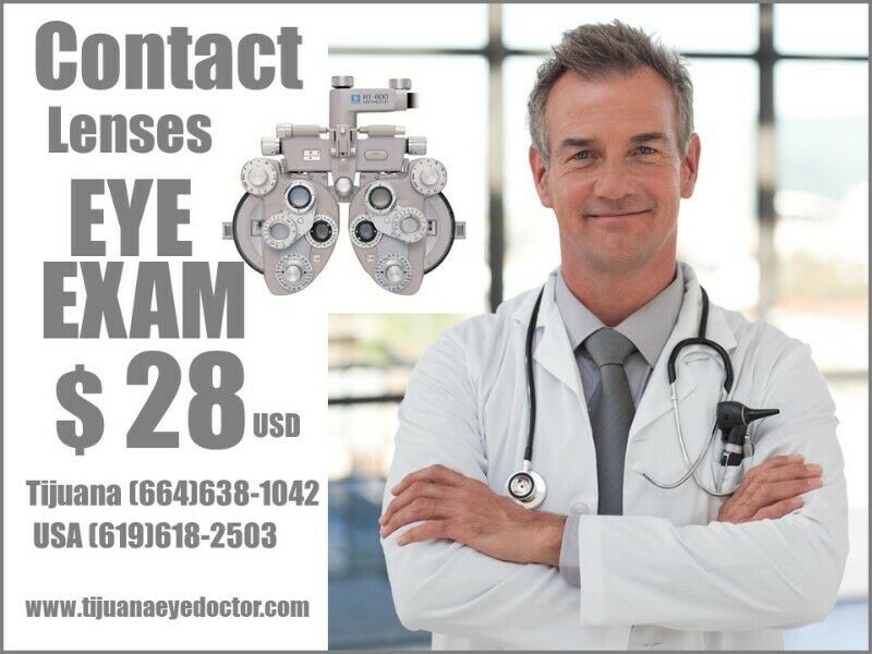 $28 Contact Lenses Eye Exam Licensed Optometrist Tijuana