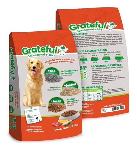 Grateful Adulto 25kg Alimento Para Perro