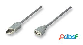 Manhattan Cable Extension USB Macho - USB Hembra, 3 Metros,