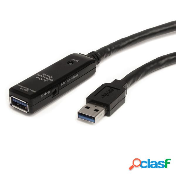 StarTech.com Cable USB Macho - USB Hembra, 10 Metros, Negro