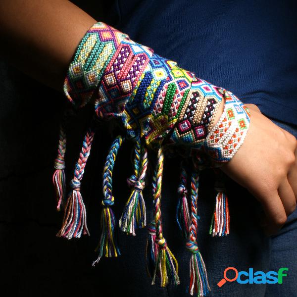 Bohemian Charm Bracelet Hand Weave Colorful Tassels Enthic