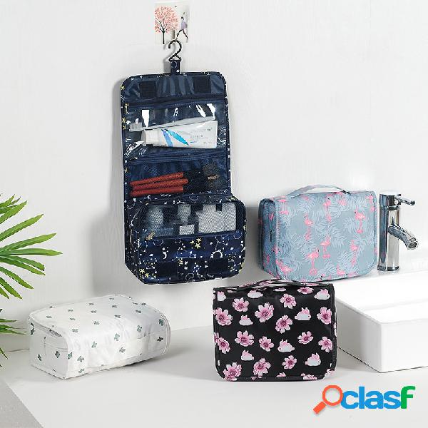 Printed Travel Impermeable Cosmetic Bolsa Hanging Portable