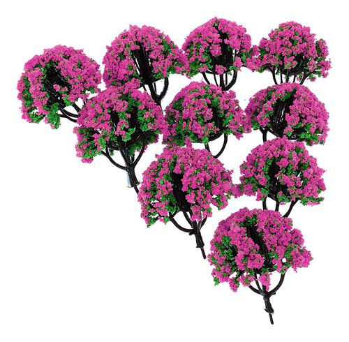 10 Piezas Modelo Árboles De Flor Para Diseño De Diorama
