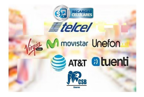Recarga Electrónica Movistar, Telcel At&t Virgy Televía