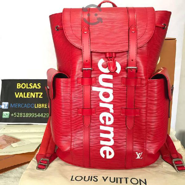 Louis Vuitton X Supreme Christopher Backpack Epi PM Red