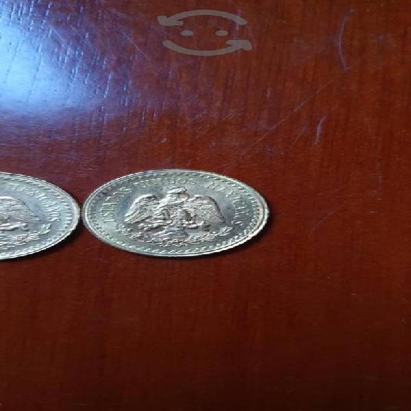 Monedas de oro de 2 y medio pesos