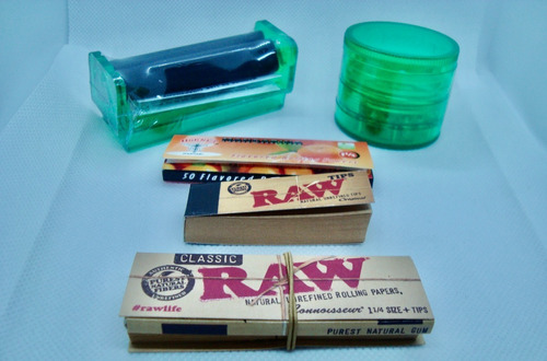 Kit Tips Raw 1 Pq Connoisseur Roladora Grinder Papel Hornet