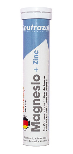Magnesio + Zinc 20 Tabletas Efervescentes 1 Tubo Nutrazul