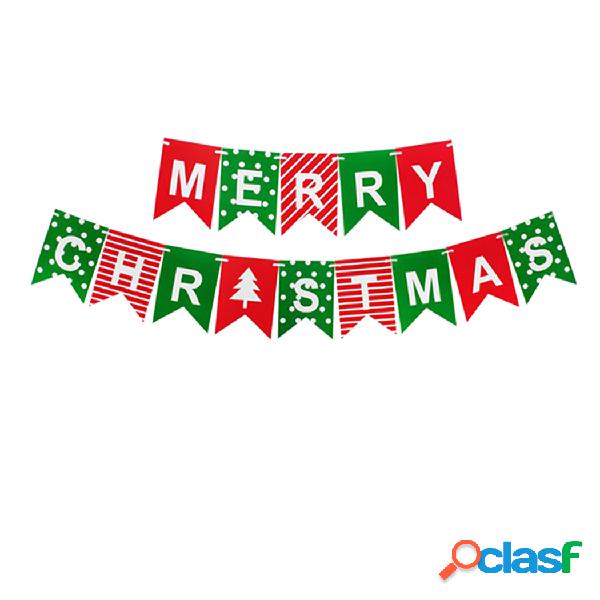 1 Set Merry Christmas Letters Banner Hanging Swallowtail