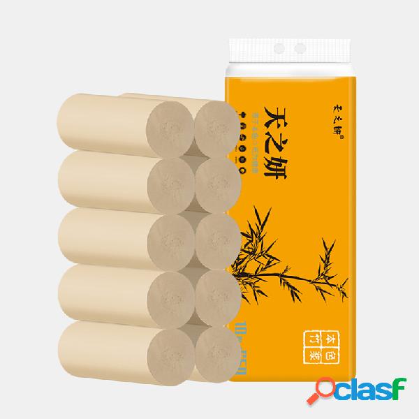 10 Rollos de papel de bambú sin núcleo Toalla Ultra Soft