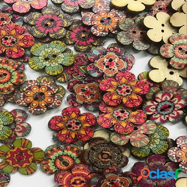 100 piezas estilo retro flor de ciruelo botón estilo