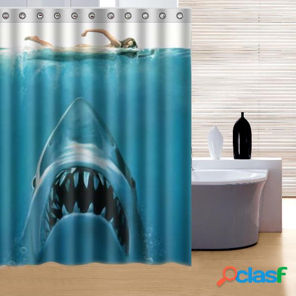 150x180cm Shark Underwater Jaws tema poliéster impermeable